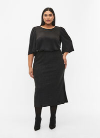 Tettsittende glitterskjørt	, Black Silver, Model