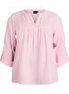 Bluse i bomullsmuslin med broderie anglaise, Rosa, Packshot image number 0