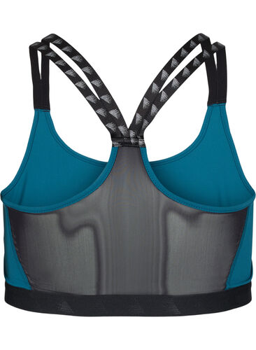 Sports-BH med mesh på ryggen, Deep Teal, Packshot image number 1