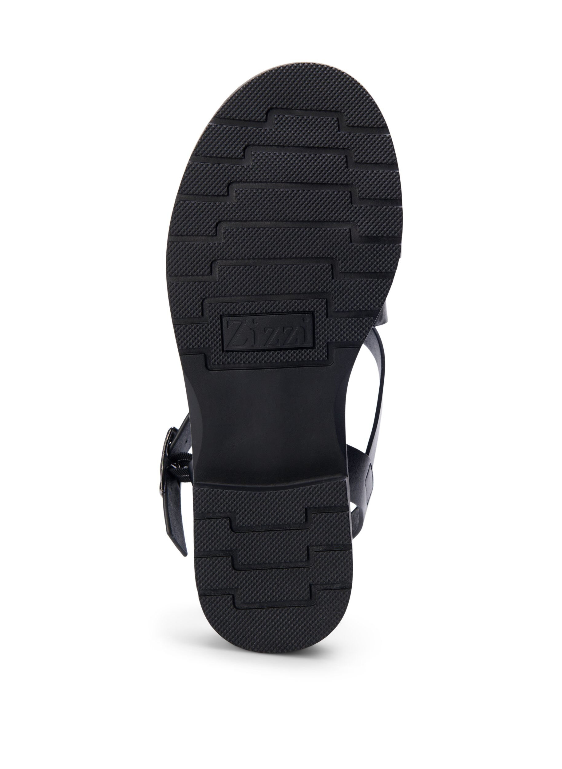 Zizzi Sommersandal i skinn med bred passform, Black, Packshot image number 5
