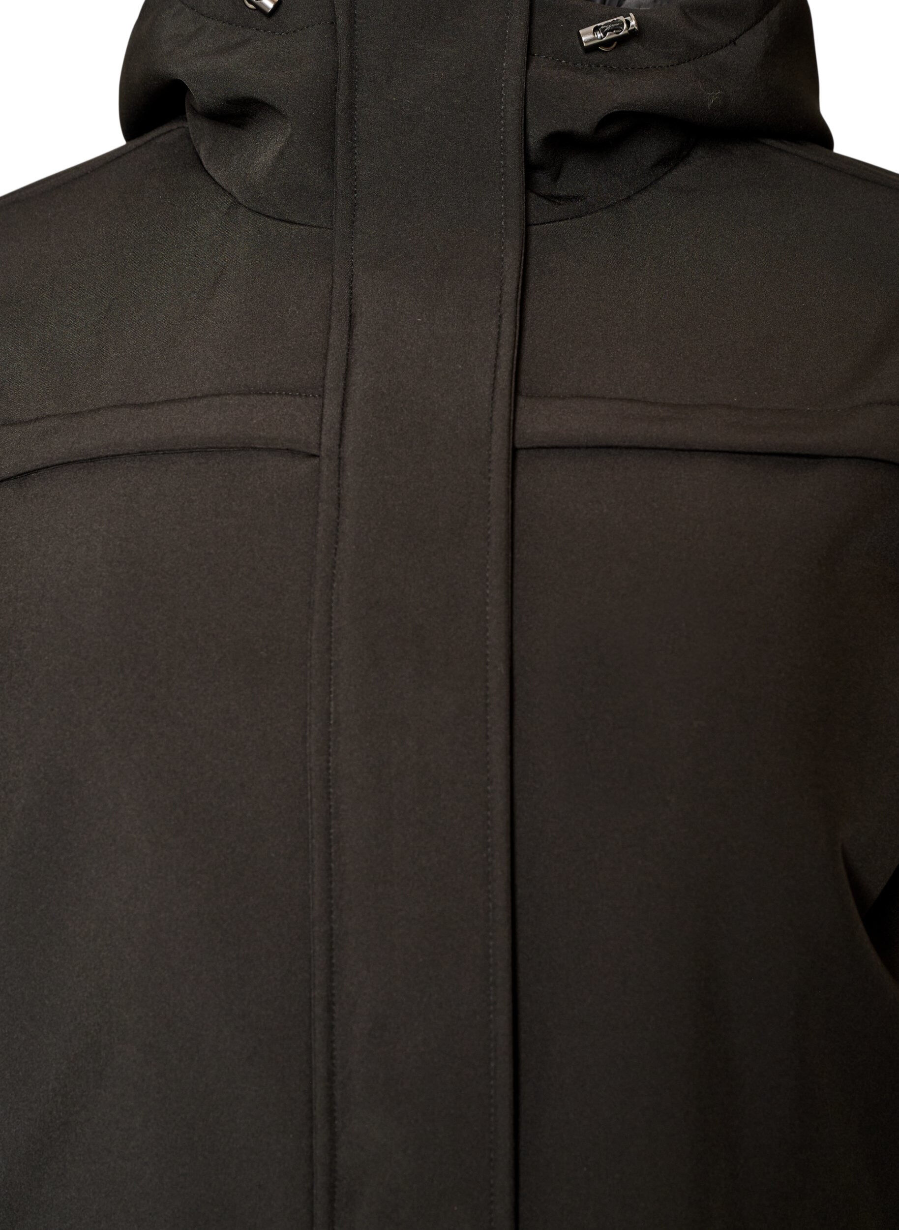 ZizziVannavvisende softshell jakke med vattert f&ocirc;r, Svart, Packshot image number 2