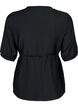wrap Bluse i viskose med 1/2 ermer, Black, Packshot image number 1