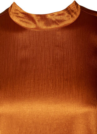 Skinnende bluse med lange puffermer, Buckthorn Brown, Packshot image number 2
