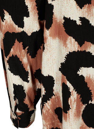 Viskoseskjorte med leopardmønster, Black AOP, Packshot image number 3
