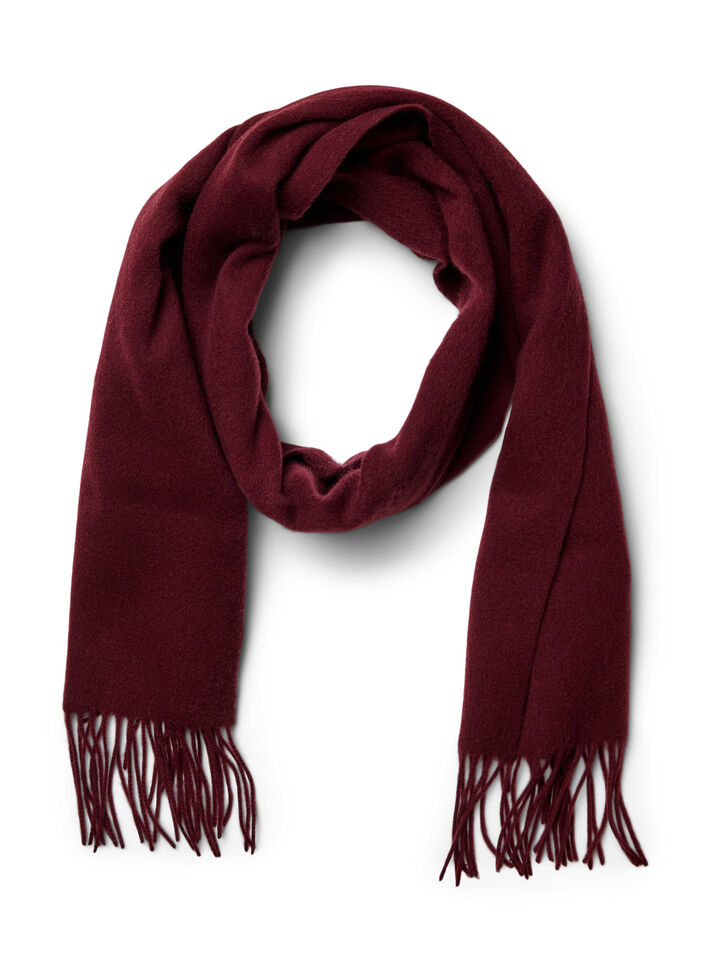 Ullskjerf med frynser, Rød, Packshot image number 0