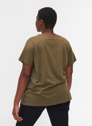 T-skjorte med trykk i organisk bomull, Ivy Green, Model image number 1