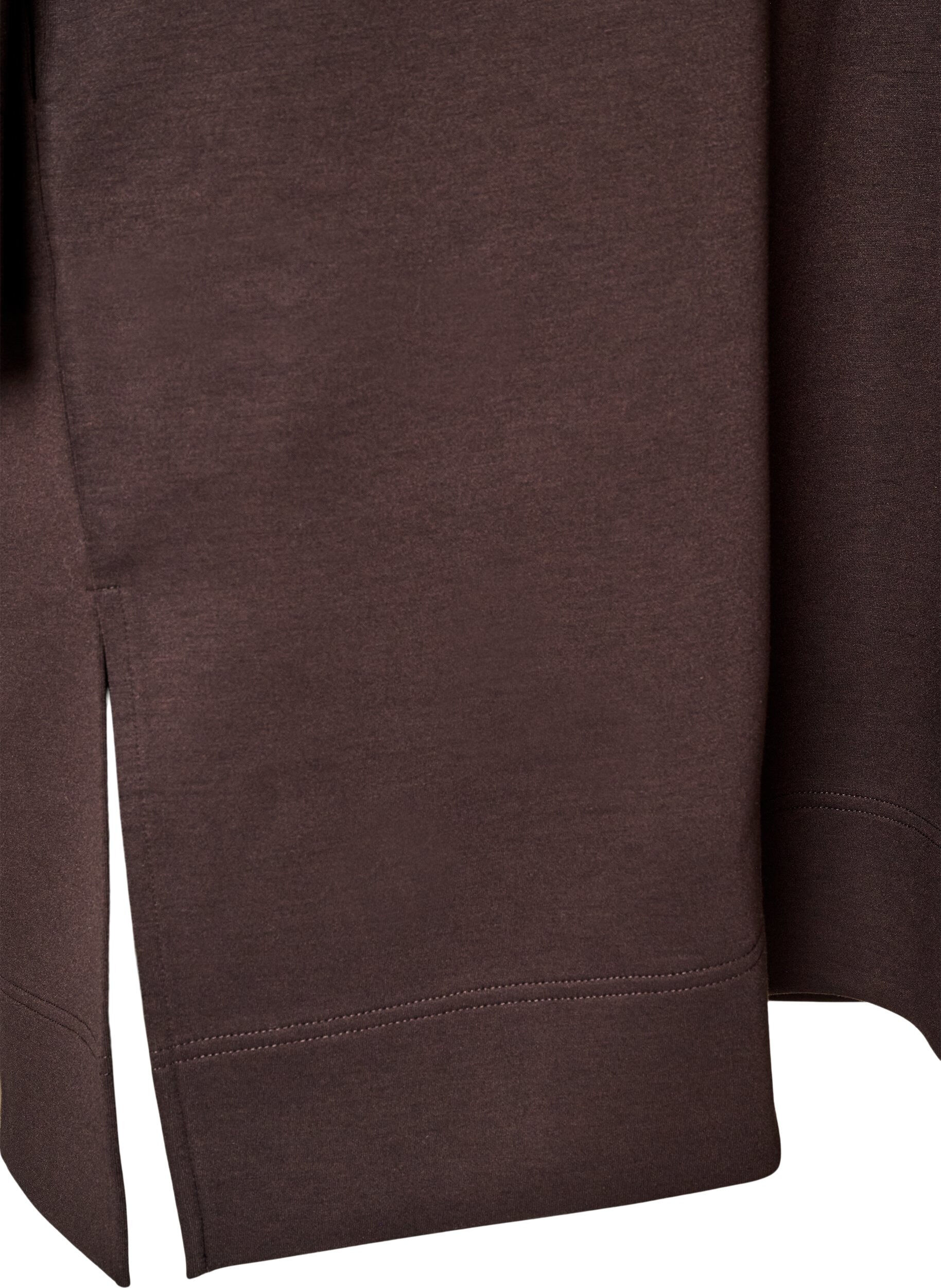 ZizziSporty genserkjole med h&oslash;y hals og glidel&aring;s, Brun, Packshot image number 3