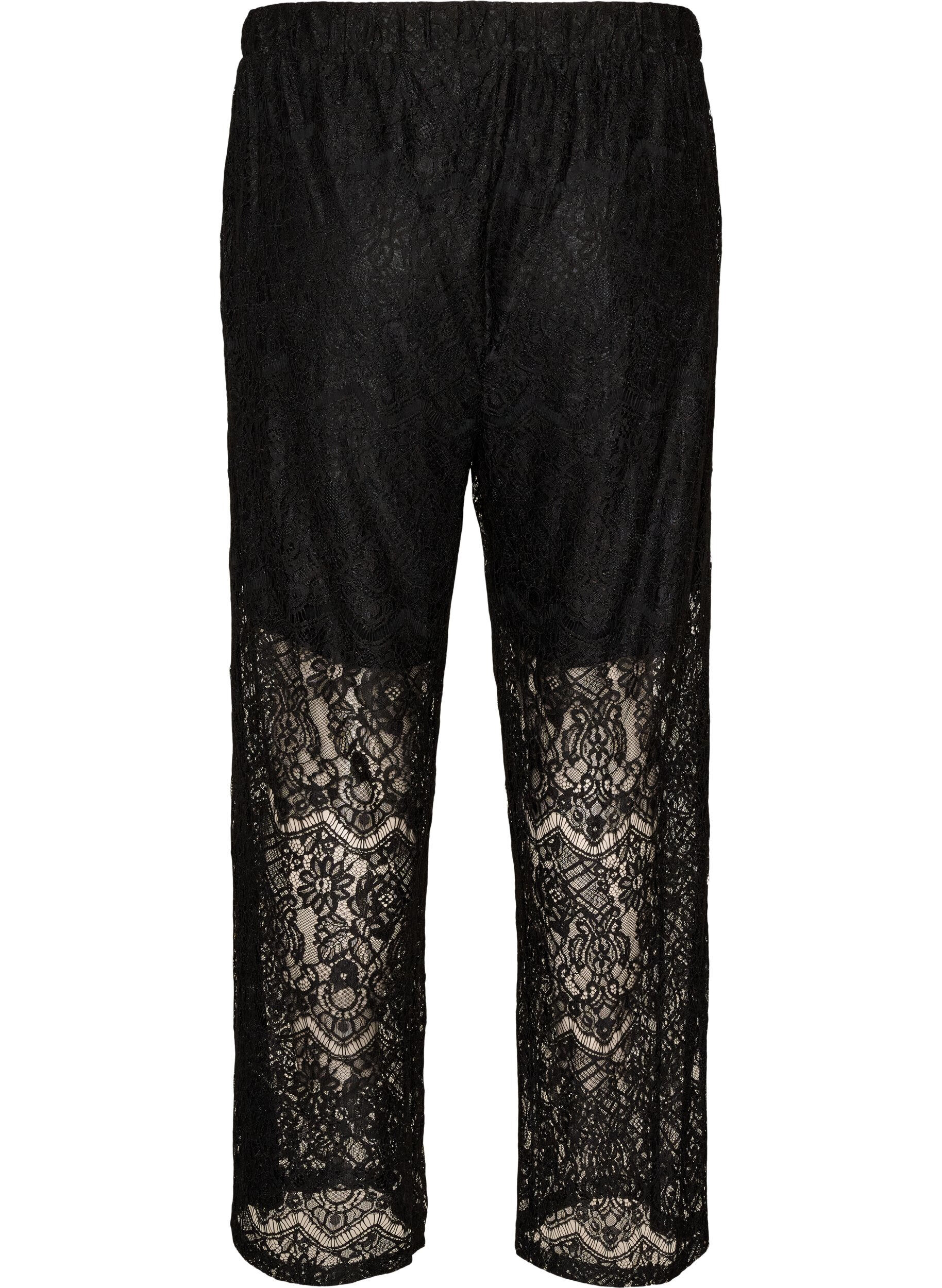 ZizziBlonderbukser med rette ben og innershorts, Svart, Packshot image number 1