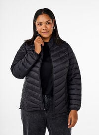 Lett jakke med lommer, Svart Lett jakke med lommer, Svart, Model