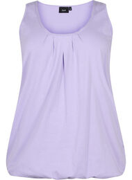 Bomullstopp med rund hals og blondekant, Lavender