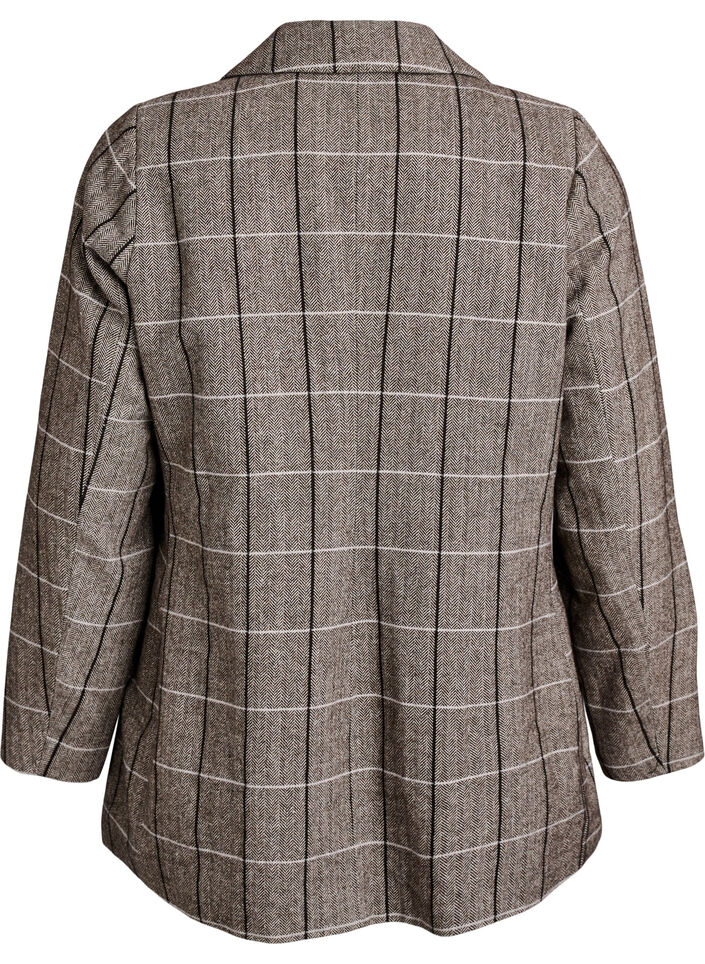 Klassisk rutete blazer, Gr&aring;, Packshot image number 1