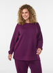 Langermet jersebluse med rund hals, Lilla, Model image number 0