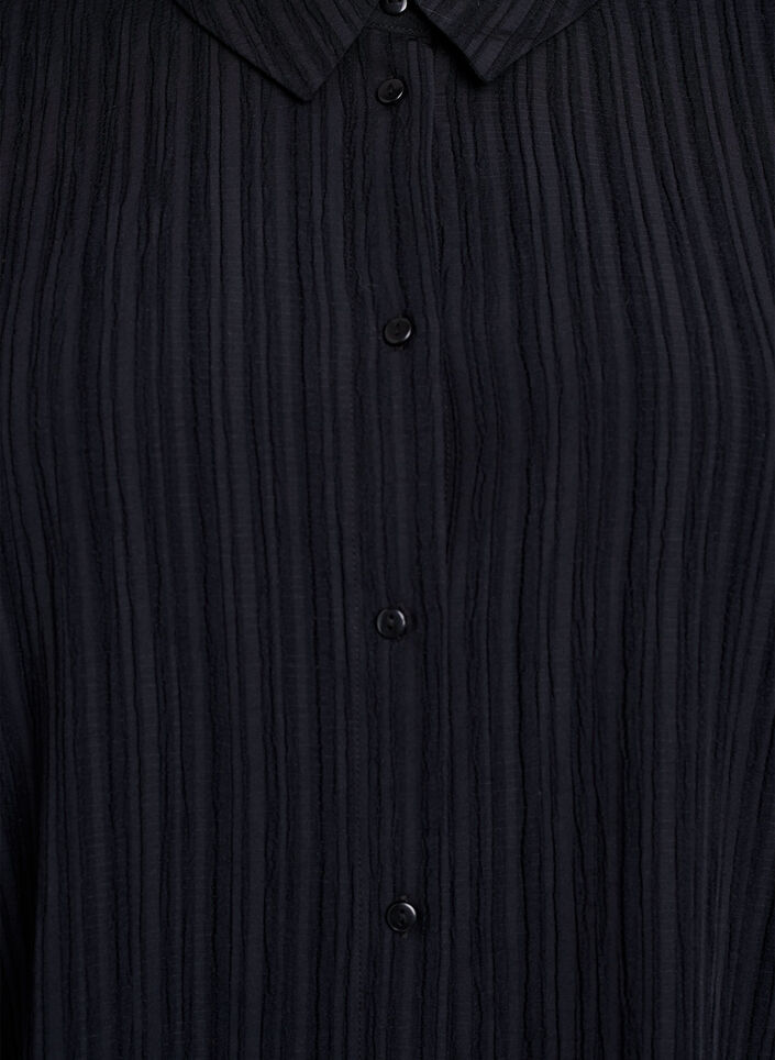 FLASH - Skjorte med tekstur, Svart, Packshot image number 2