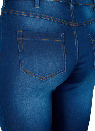 Amy capribukser med høyt liv og super slim fit, Blue denim, Packshot image number 3