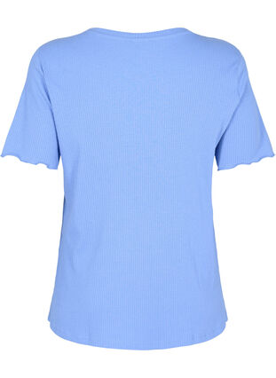 T-skjorte i et ribbet materiale , Wedgewood, Packshot image number 1