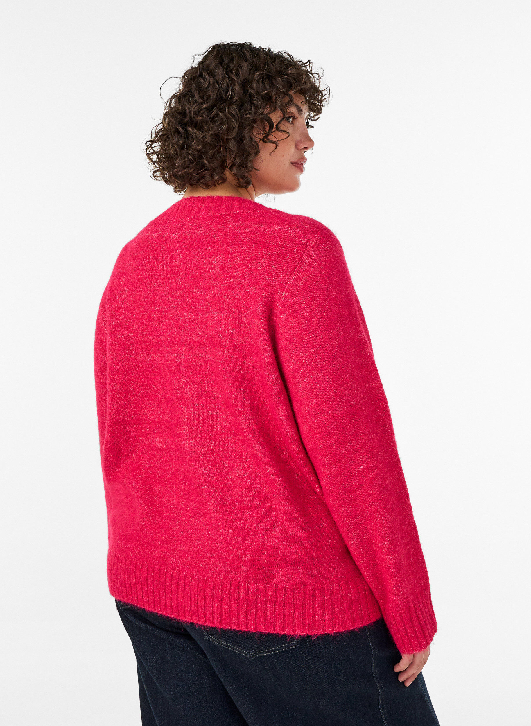 ZizziGenser med V-hals, Rosa, Model image number 2