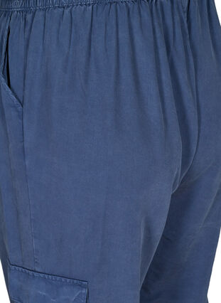 Bukser i lyocell med store lommer, Dark Denim, Packshot image number 3