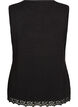 Strikkevest med blondekant, Svart, Packshot image number 1