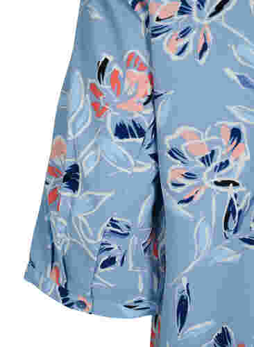 Blomstrete tunika med 3/4-ermer, Outline Flower, Packshot image number 3