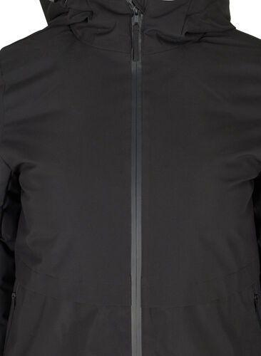 Vinterjakke med justerbar midje, Black, Packshot image number 2