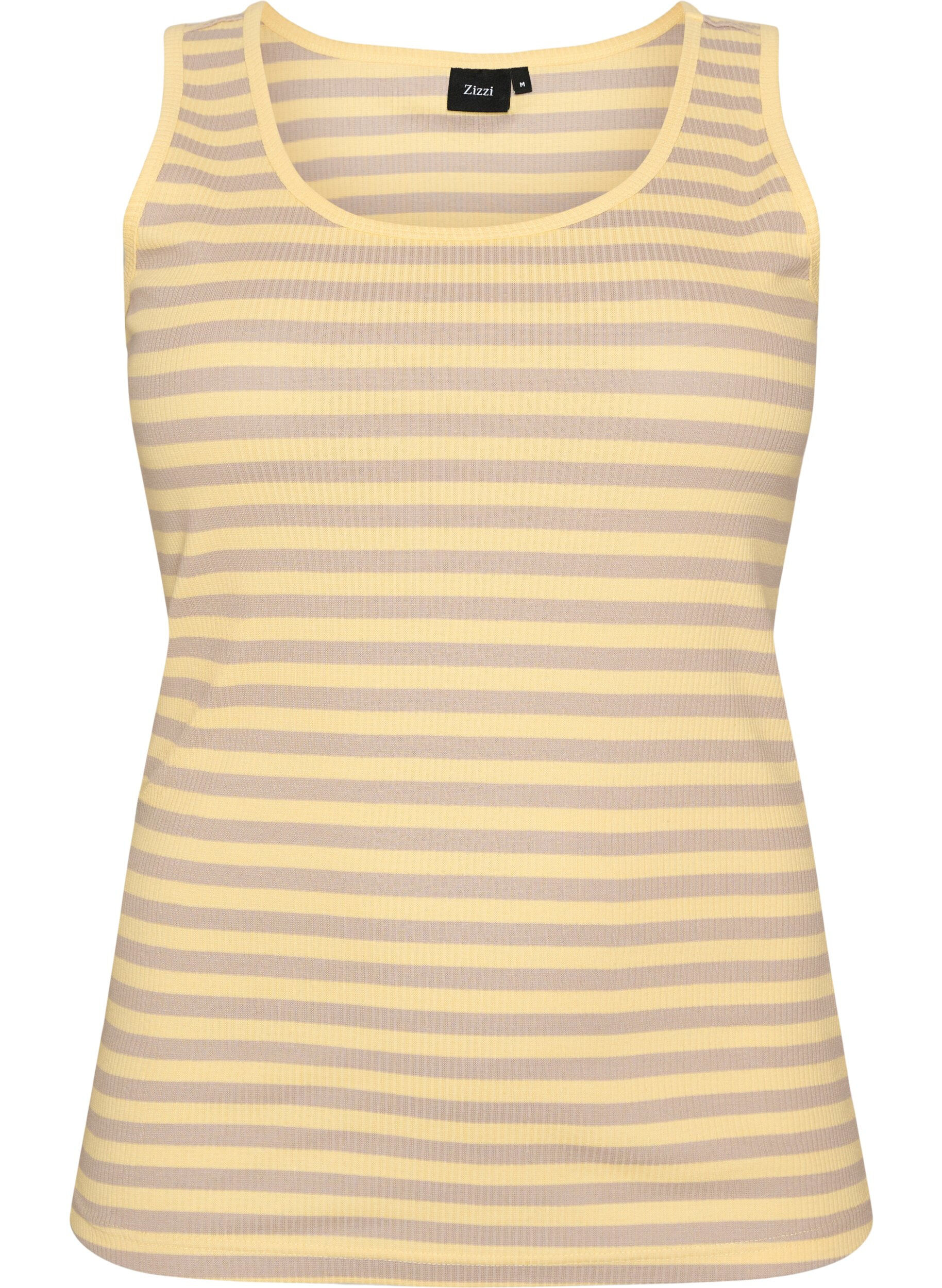 Stripete ribbestrikket singlet