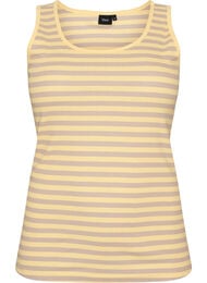 Stripete ribbestrikket singlet, Gul