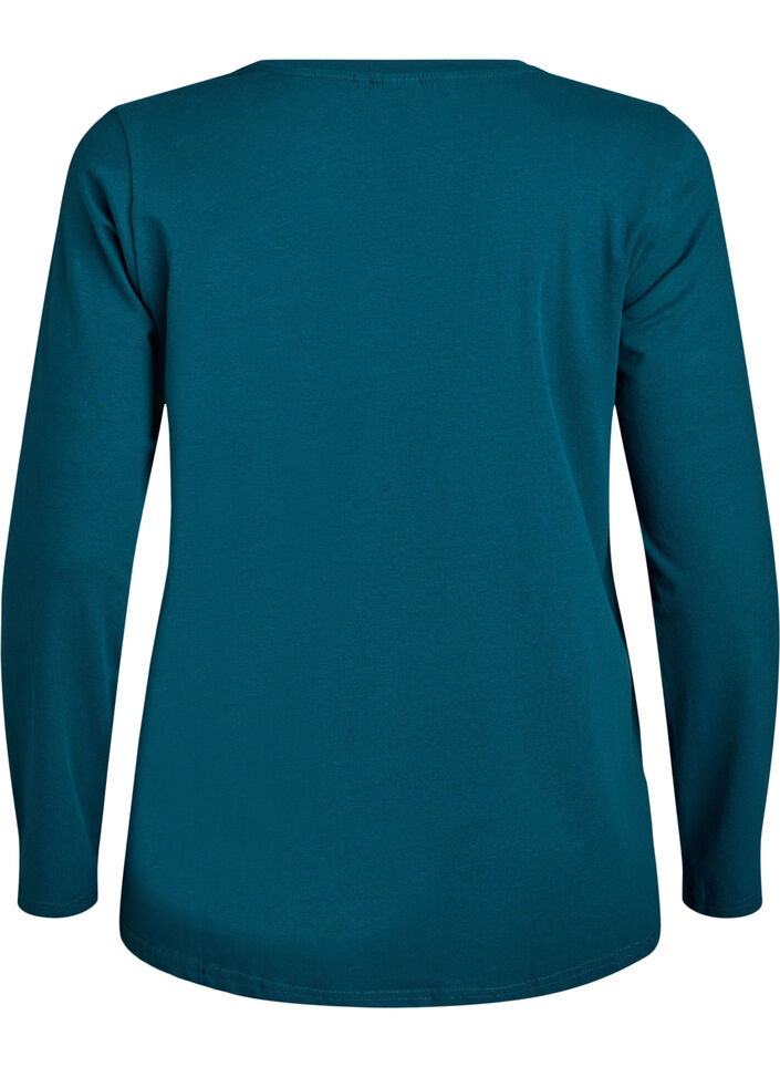 Basis jersey topp med lange ermer, Gr&oslash;nn, Packshot image number 1