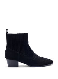 Wide fit - Semsket ankelstøvel, Black