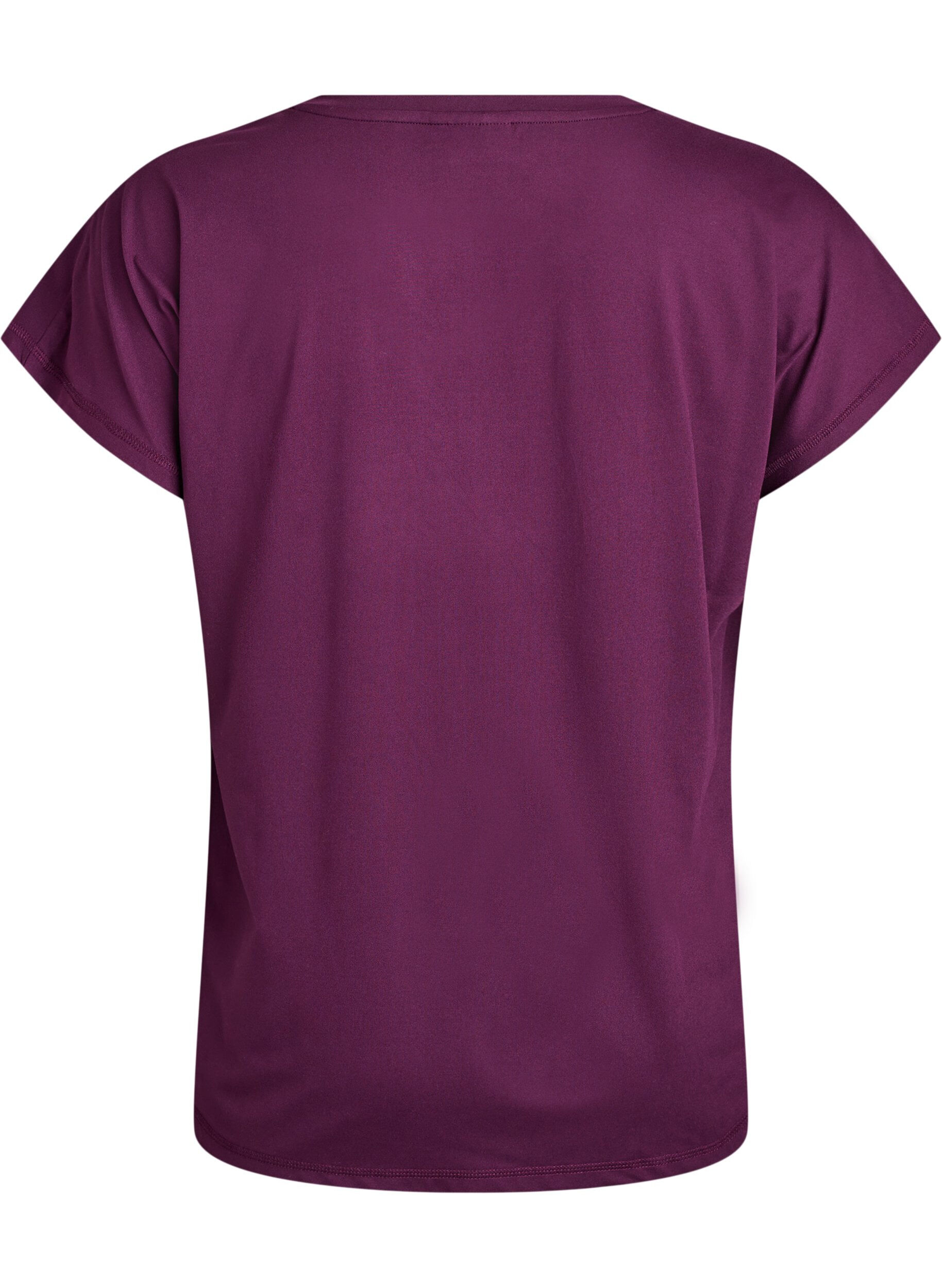 ZizziEnsfarget trenings-T-skjorte, Lilla, Packshot image number 1
