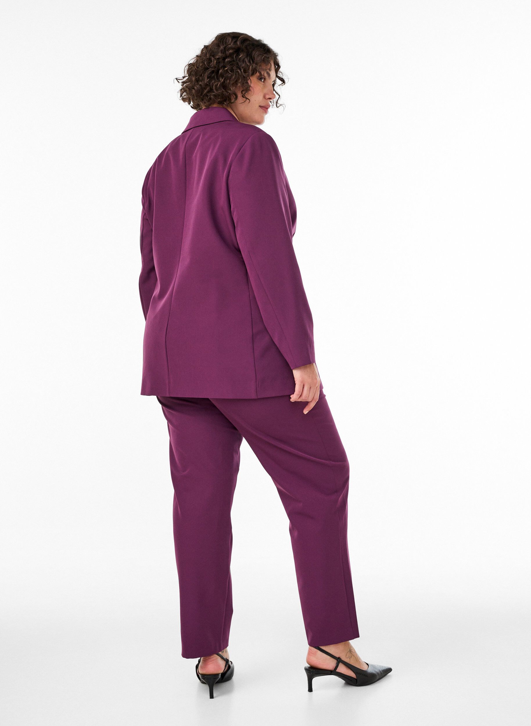 ZizziTrousers with pockets and straight legs, Purple, Model image number 1