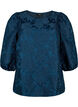 Jacquard-bluse med 3/4-ermer, Titan, Packshot image number 0