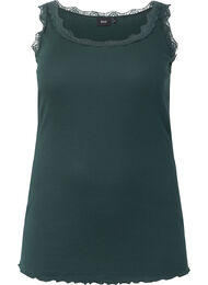 Topp med blondekant, Gr&oslash;nn