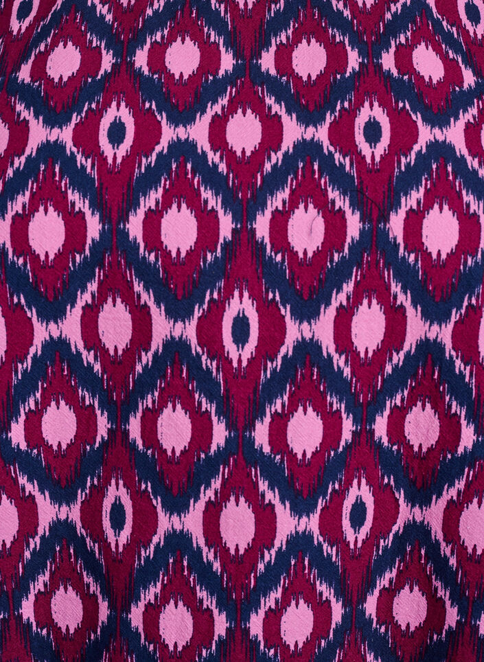 Bomullsbluse med trykk og korte ermer, Rosa, Packshot image number 2