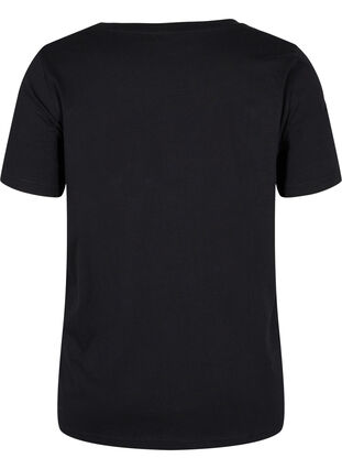 Trenings-t-skjorte med trykk, Black w. RoseGoldF., Packshot image number 1