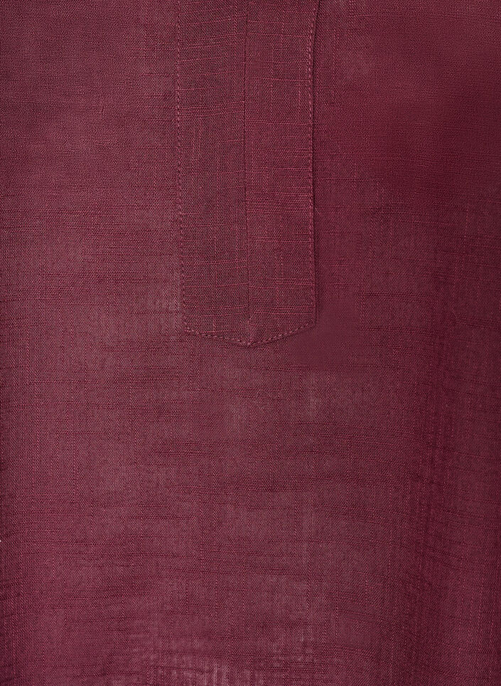 Bomullstunika med V-hals, R&oslash;d, Packshot image number 2