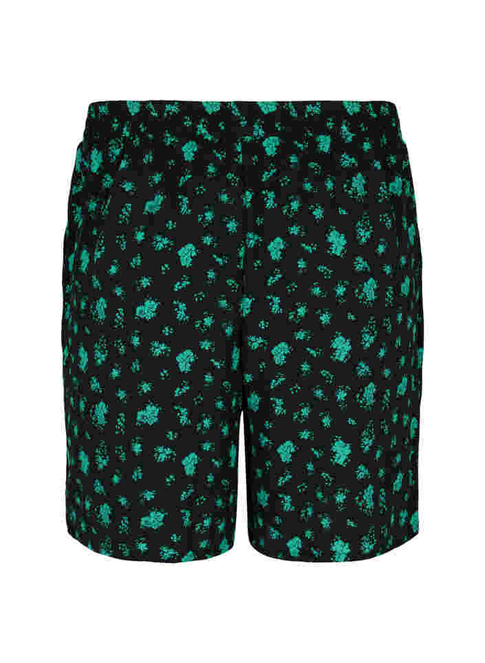 Mønstrete shorts med lommer, Green Flower AOP, Packshot image number 1