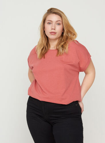 T-skjorte i bomullsmiks, Faded Rose Mel., Model image number 0
