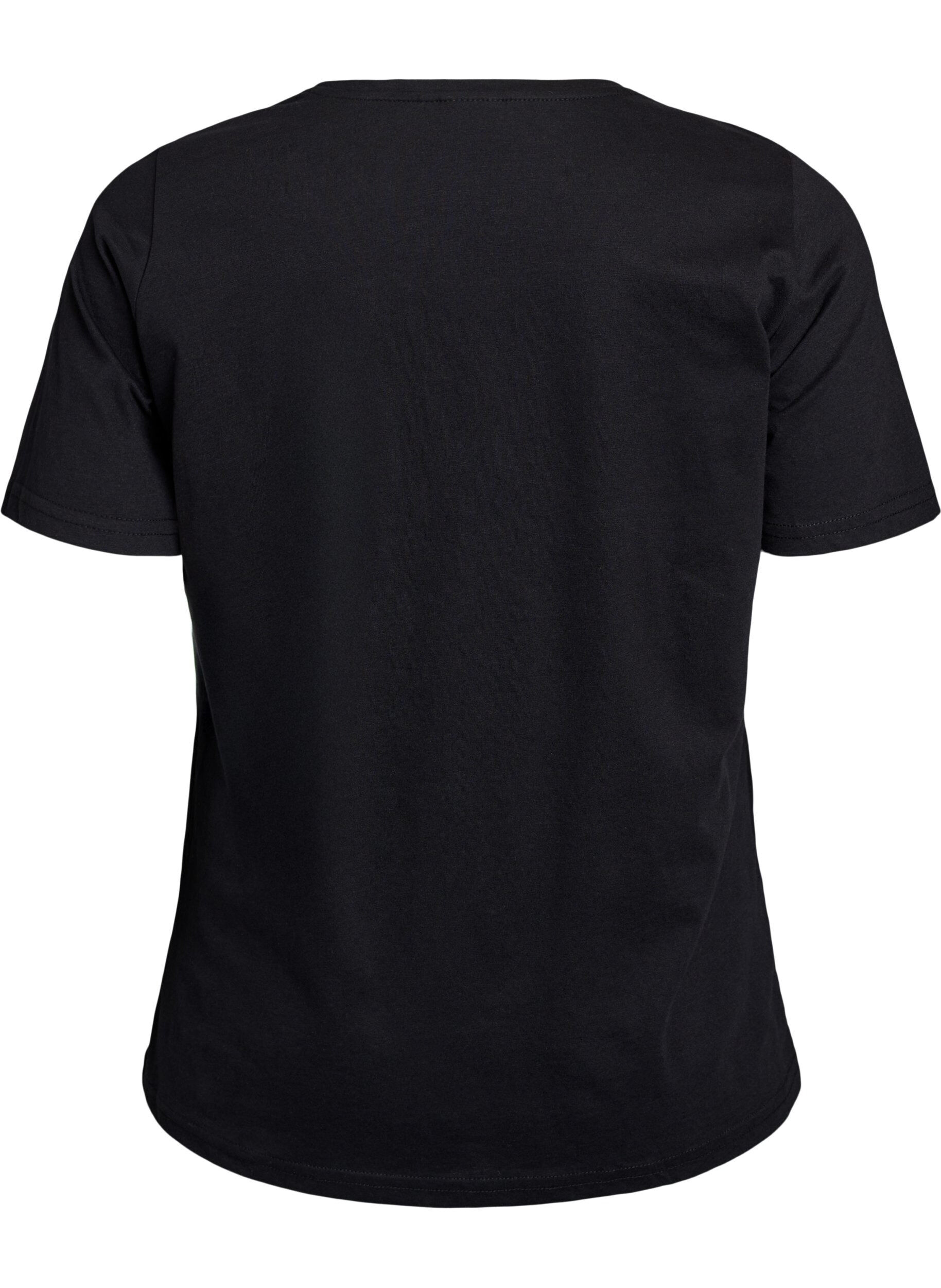 ZizziT-skjorte med trykk, Svart, Packshot image number 1