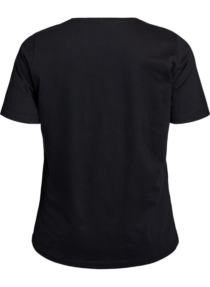 T-skjorte med trykk, Svart, Packshot image number 1