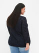Bluse med V-hals og glidelås, Navy Blazer, Model image number 1