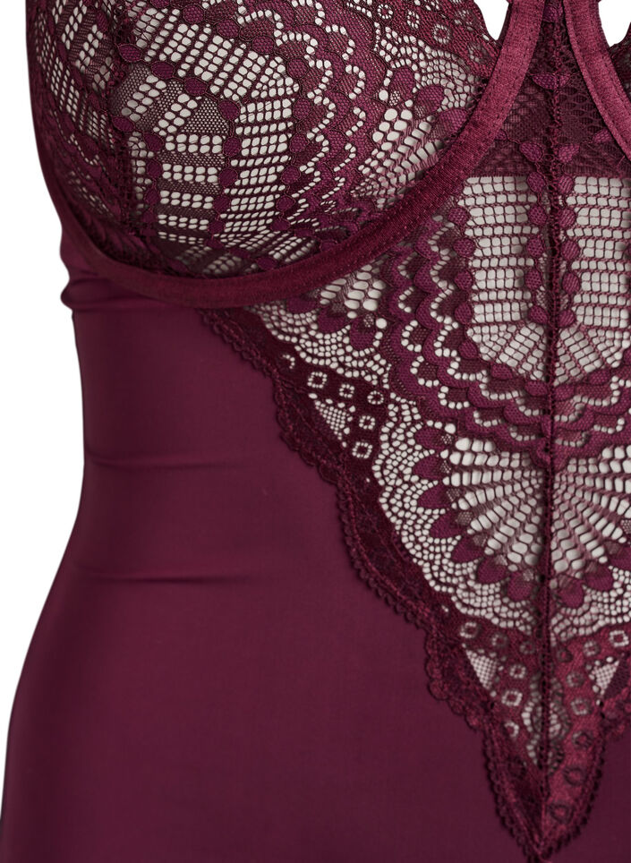 Underwired blondebody med stroppe-detalj, Rød, Packshot
