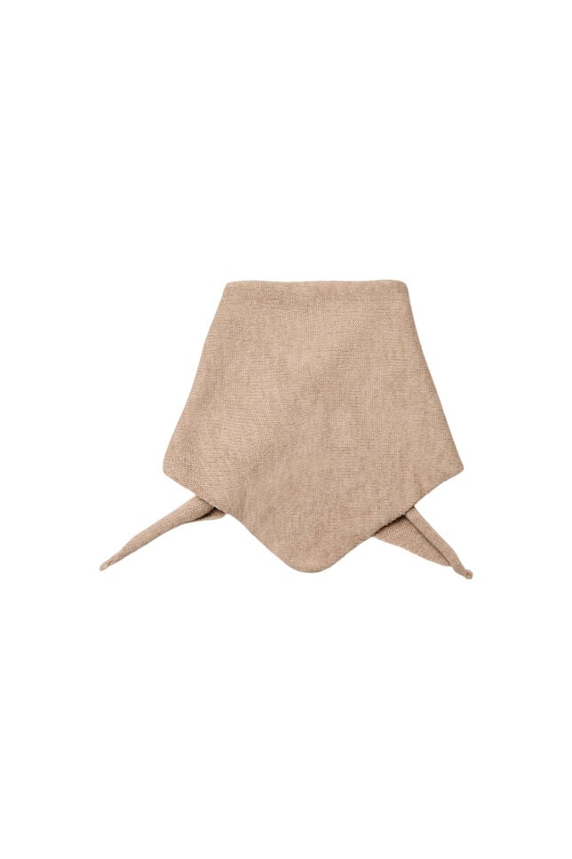 Strikket trekantskjerf, Beige, Packshot