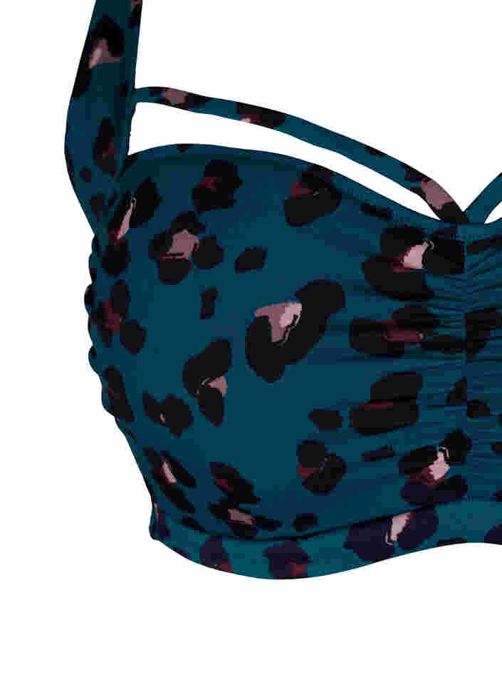Bikinitopp med drapering, Leopard, Packshot image number 2
