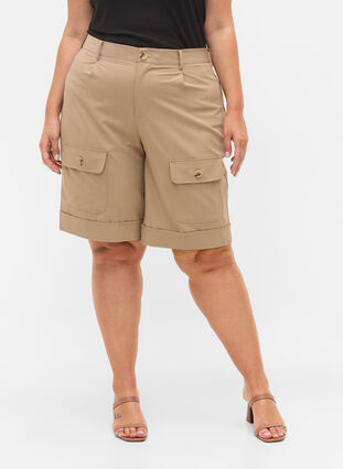 Shorts med påsydde lommer, Humus, Model image number 2