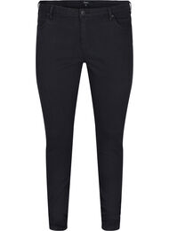 Ekstra slim Sanna jeans med normal høyde på livet, Black