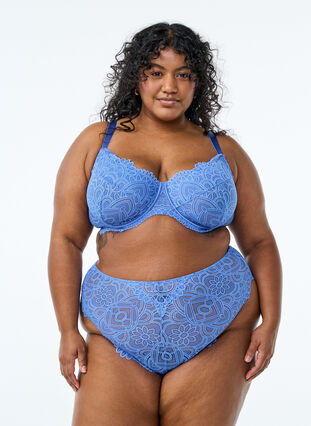 Zizzi Heldekkende blonde-BH med spiler, Ultramarine, Model image number 2