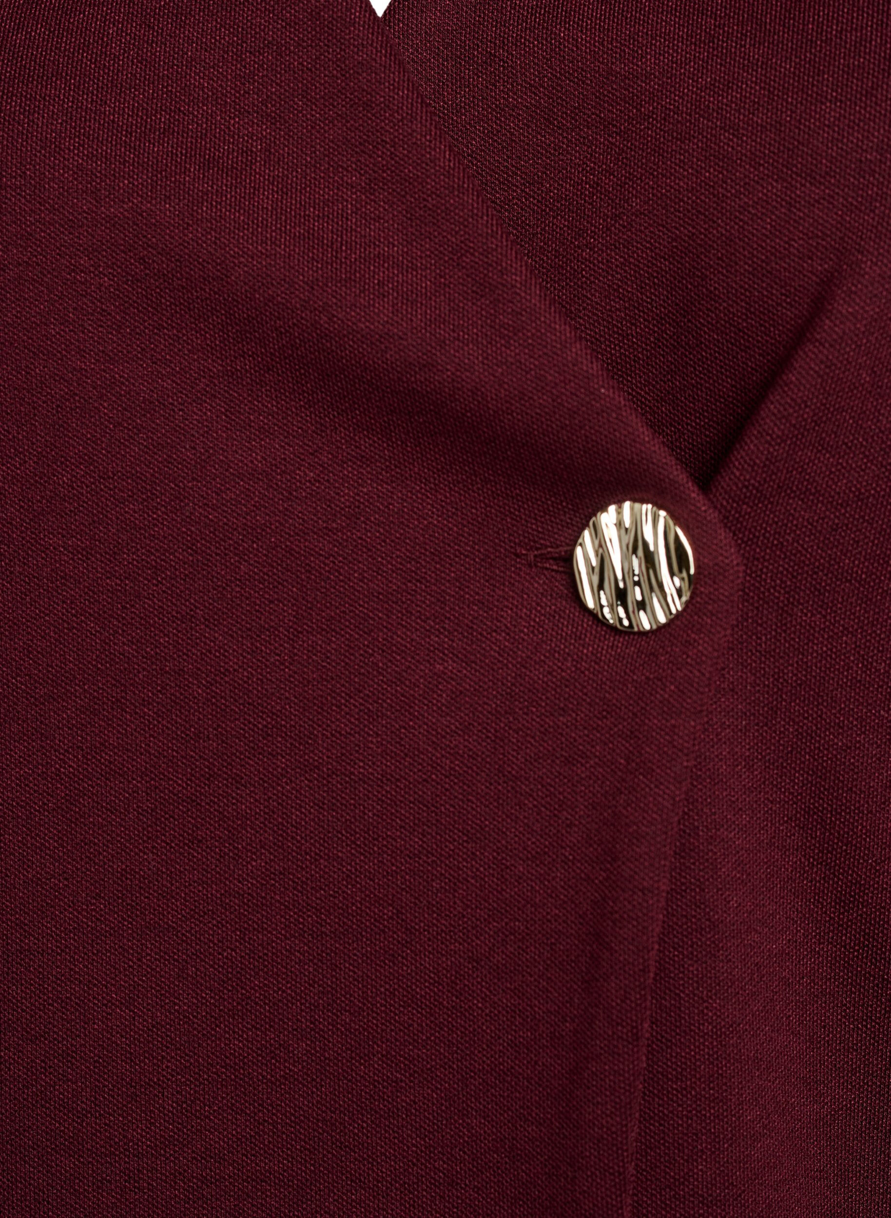 Zizzi Bluse med asymmetrisk omslagseffekt og korte ermer, R&oslash;d, Packshot image number 2