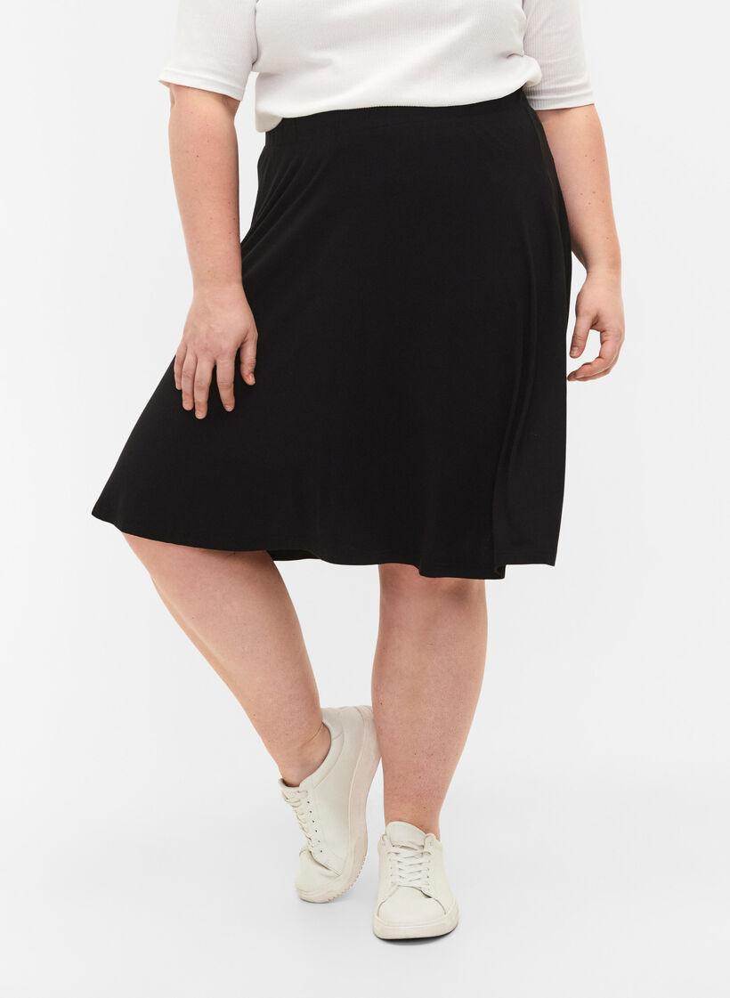 Løst viskoseskjørt, Svart, Model image number 3