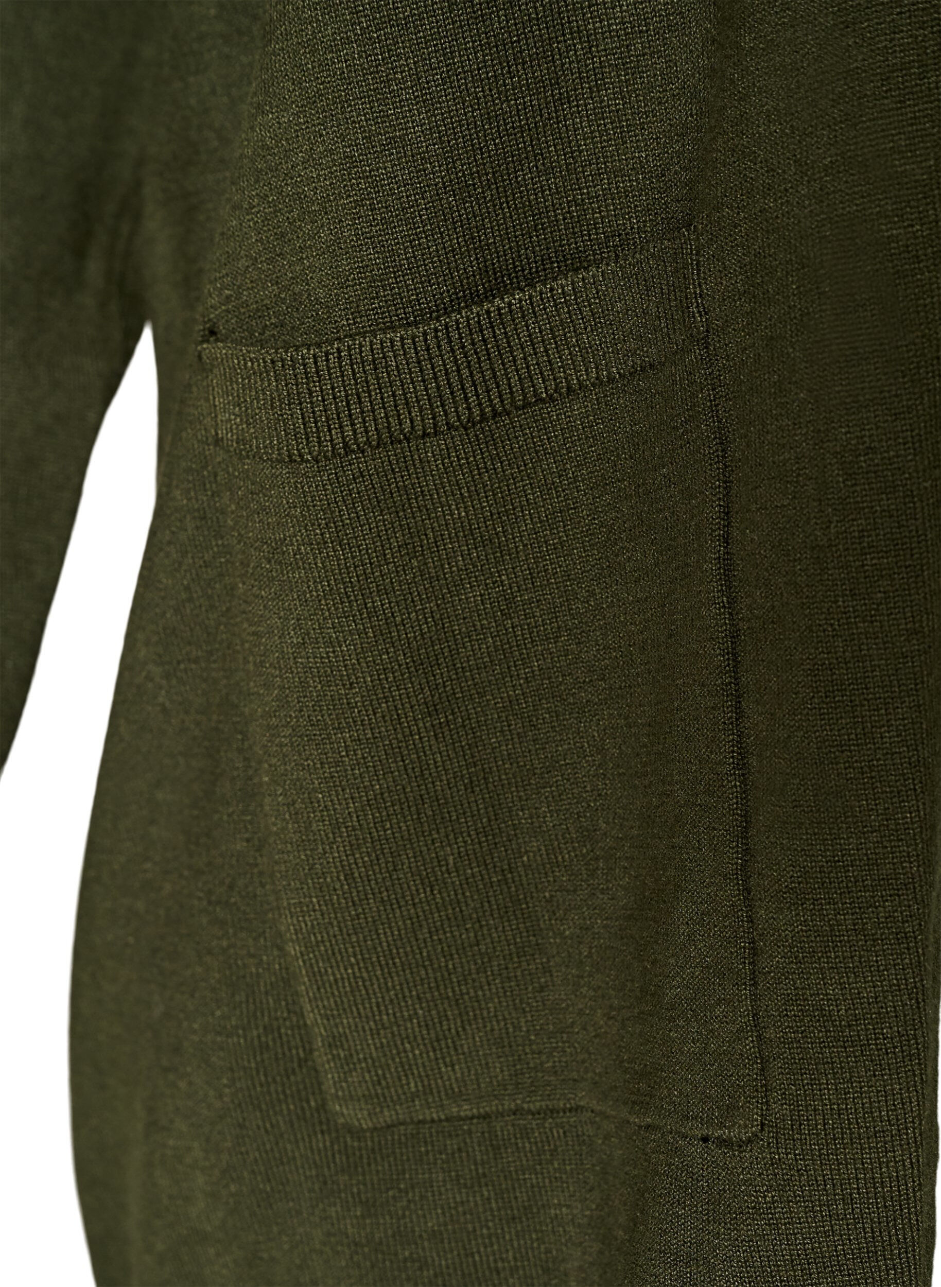 ZizziLang strikkecardigan i viskoseblanding, Gr&oslash;nn, Packshot image number 3