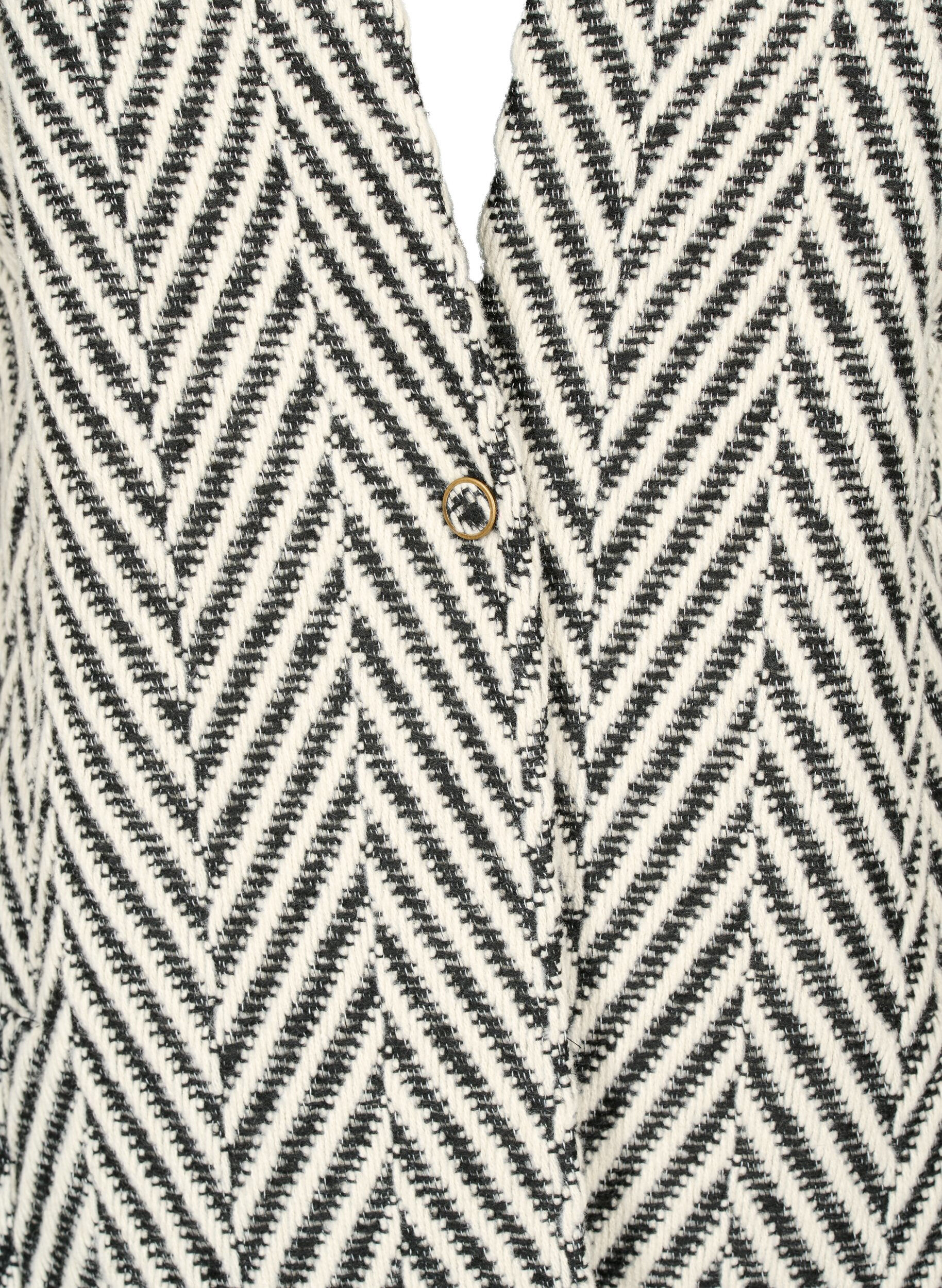 Zizzi M&oslash;nstret jakke, Black w. White, Packshot image number 2